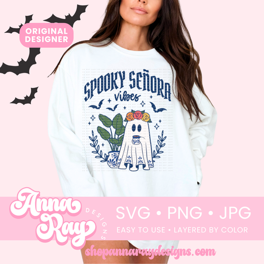 Spooky Señora Vibes (Azul) SVG PNG JPG