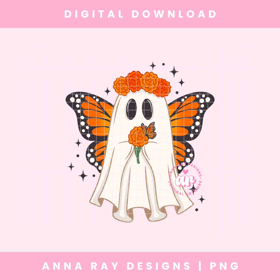 Monarch Butterfly Ghost PNG