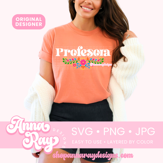 Floral Profesora SVG PNG JPG