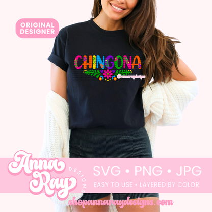 Colorful Floral Chingona SVG PNG JPG