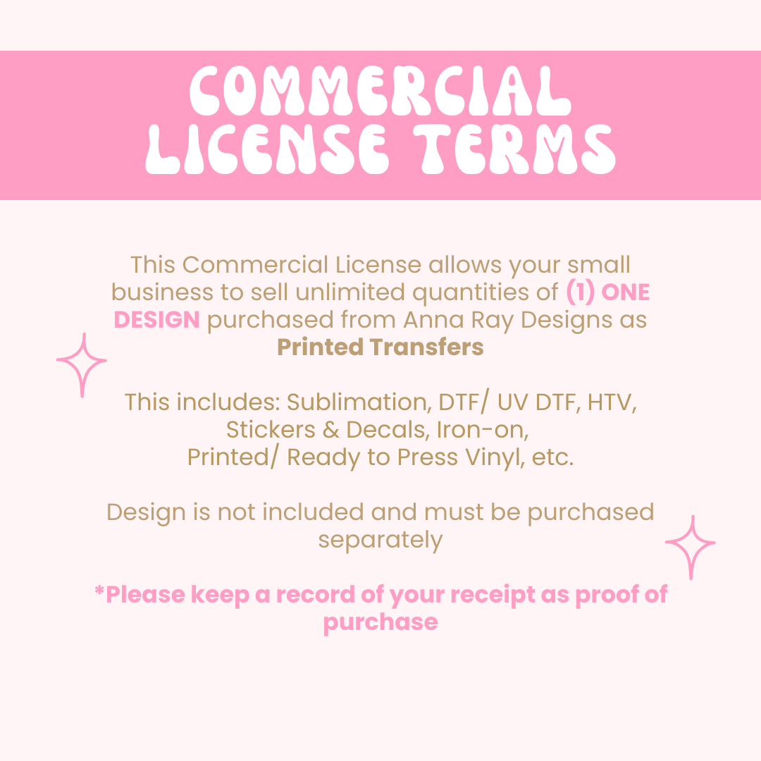 Anna Ray Designs | Printed Transfer Extended Commercial License for Single Design