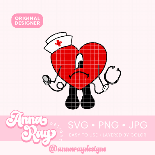Bad Bunny Nurse with Stethoscope SVG PNG JPG