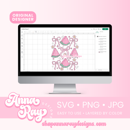 Watermelon Coquette Summer SVG PNG JPG