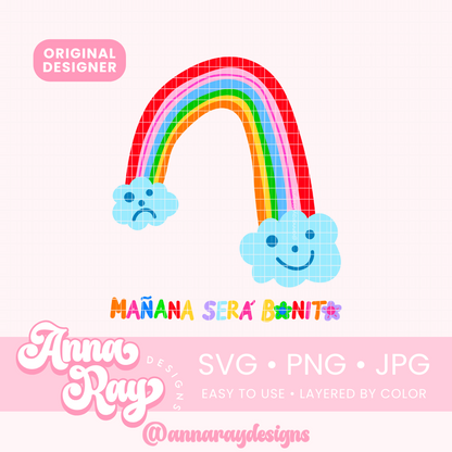 Mañana Será Bonito Happy Sad Face Rainbow SVG PNG JPG