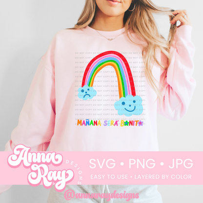 Mañana Será Bonito Happy Sad Face Rainbow SVG PNG JPG