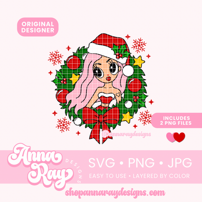 KG Christmas Wreath SVG PNG JPG
