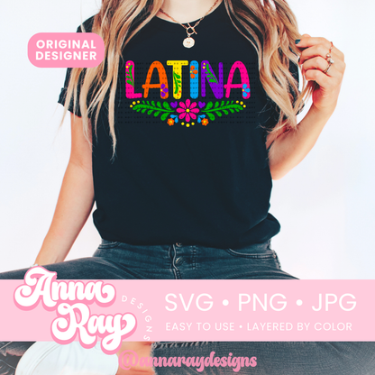 Colorful Floral Latina SVG PNG JPG