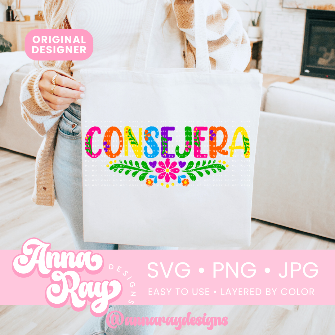 Colorful Floral Consejera SVG PNG JPG