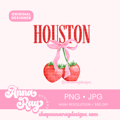 Houston Strawberry Coquette PNG JPG