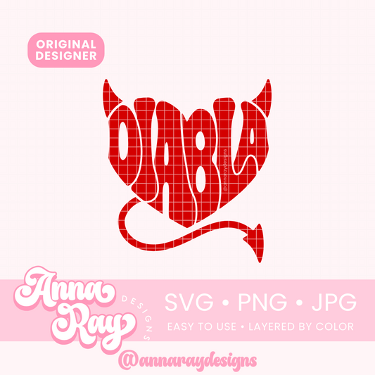 Retro Diabla Heart SVG PNG JPG