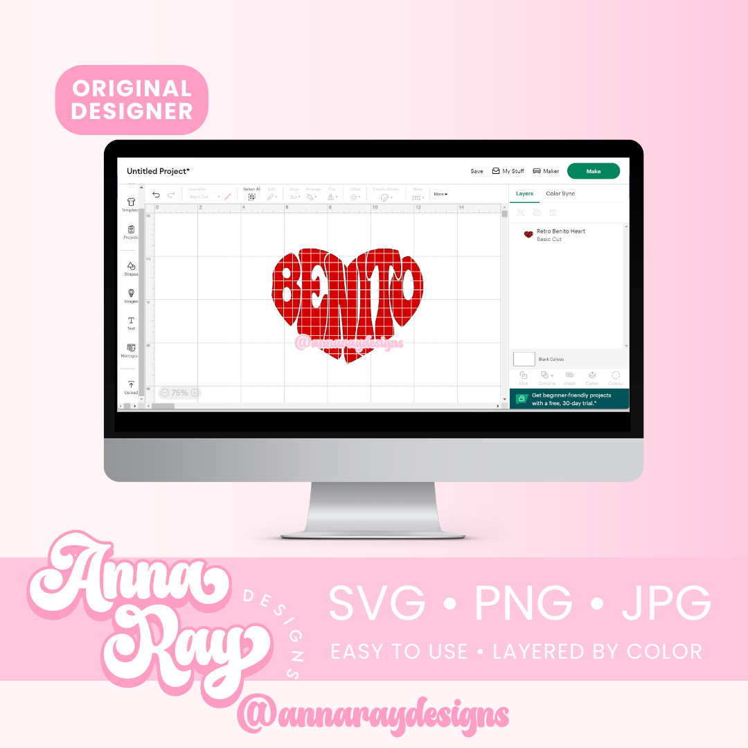 Retro Benito Heart SVG PNG JPG