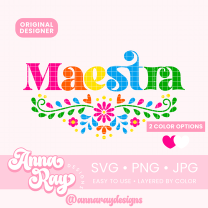 Floral Maestra SVG PNG JPG