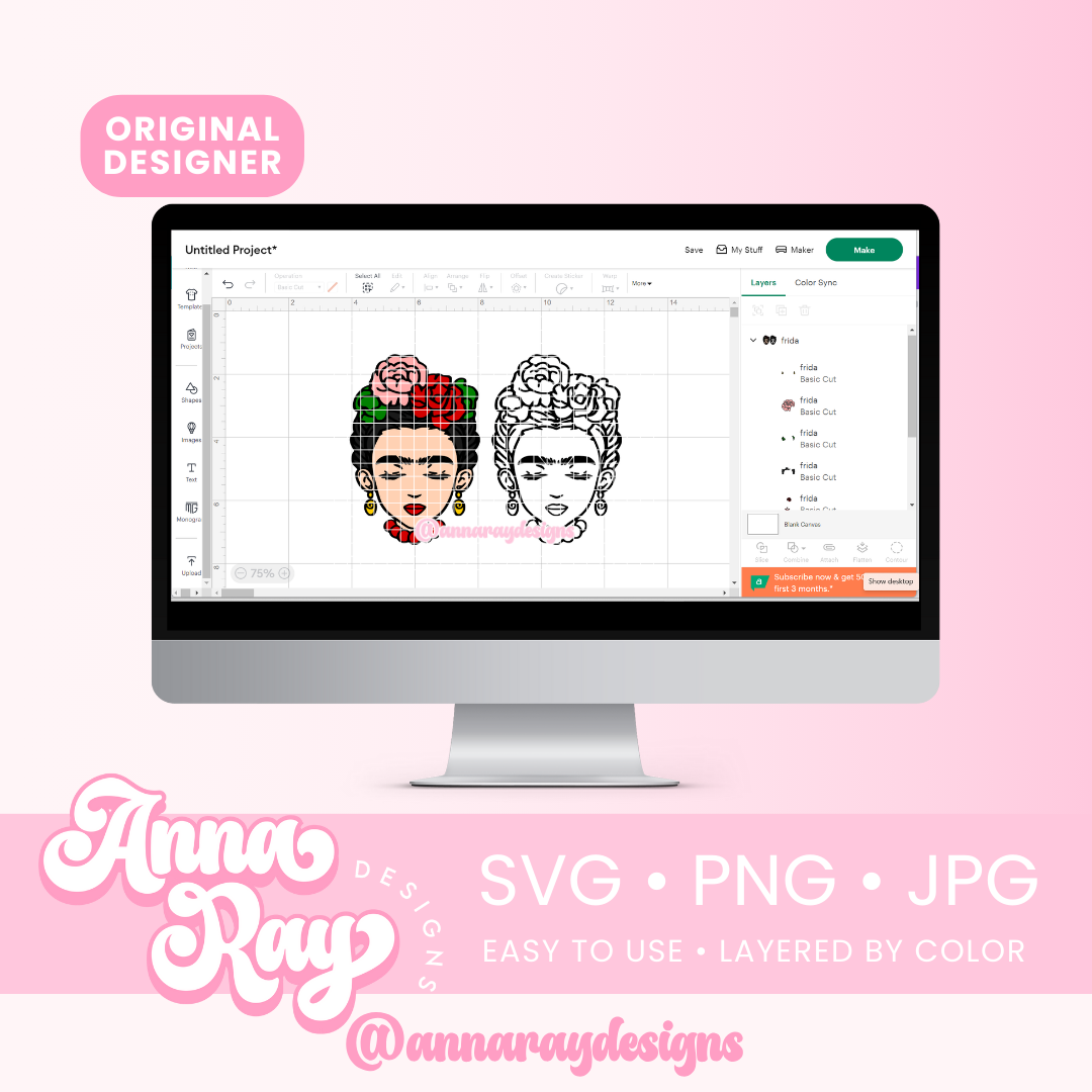 Baby Frida Khalo SVG PNG JPG