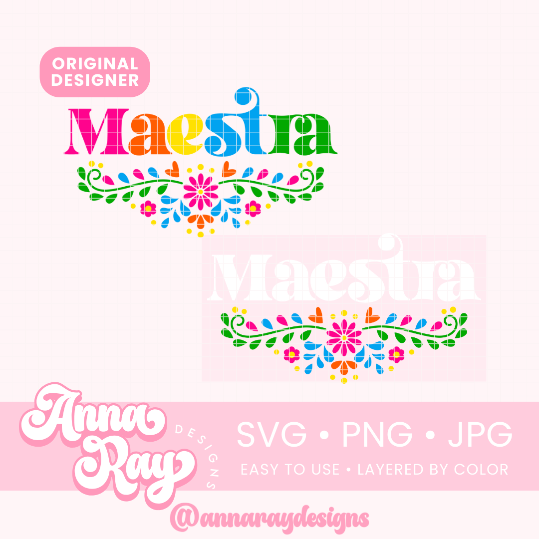 Floral Maestra SVG PNG JPG