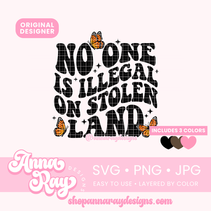 No One Is Illegal on Stolen Land SVG PNG JPG