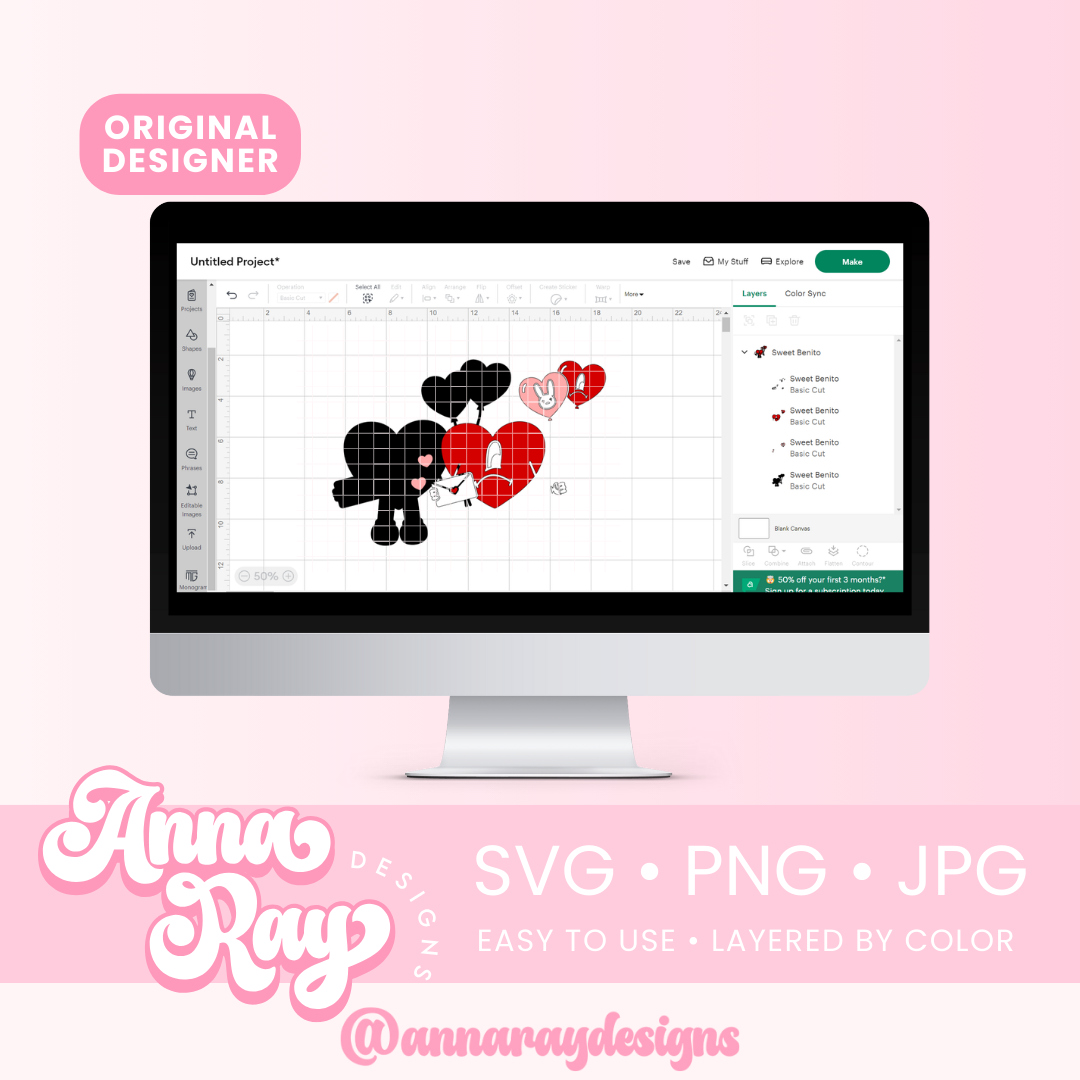 Sweet Benito Heart SVG PNG JPG