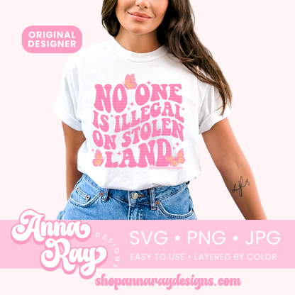 No One Is Illegal on Stolen Land SVG PNG JPG