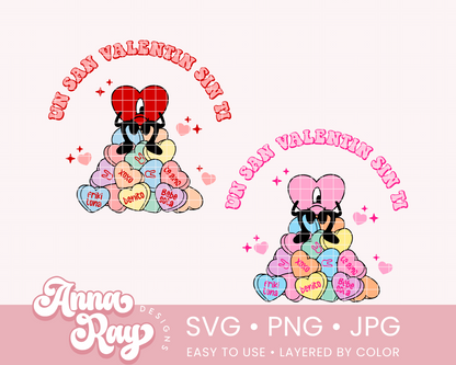 Un San Valentin Sin Ti Candy Hearts SVG PNG JPG