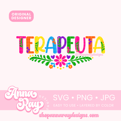 Colorful Floral Terapeuta SVG PNG JPG