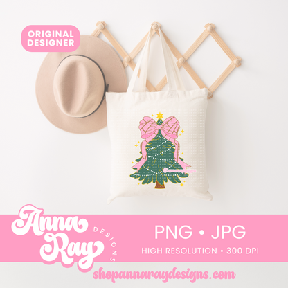 Coquette Christmas Concha Bow PNG JPG
