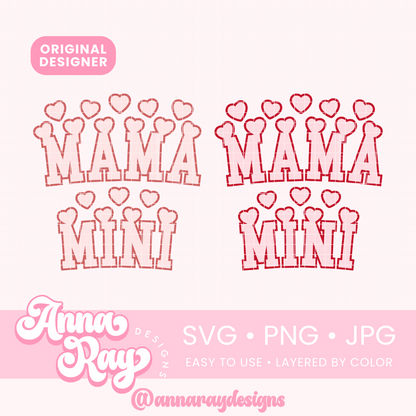 Mama and Mini Hearts SVG PNG JPG