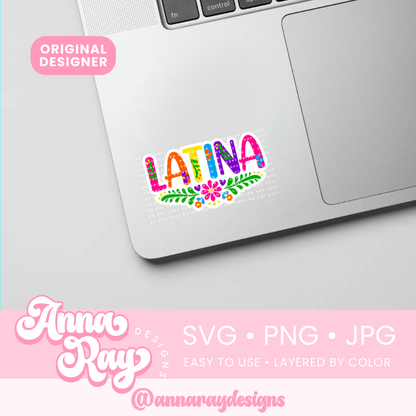 Colorful Floral Latina SVG PNG JPG