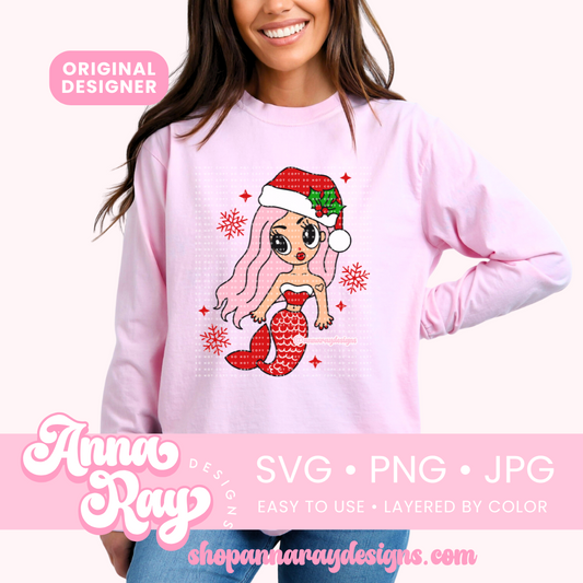 KG Christmas Mermaid SVG PNG JPG