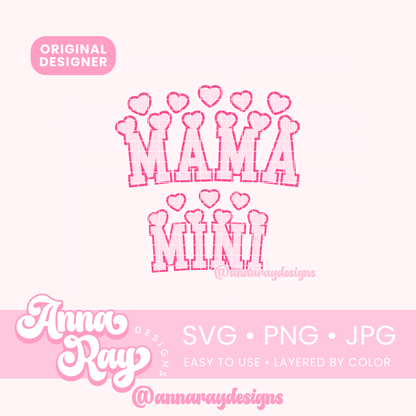 Mama and Mini Hearts SVG PNG JPG