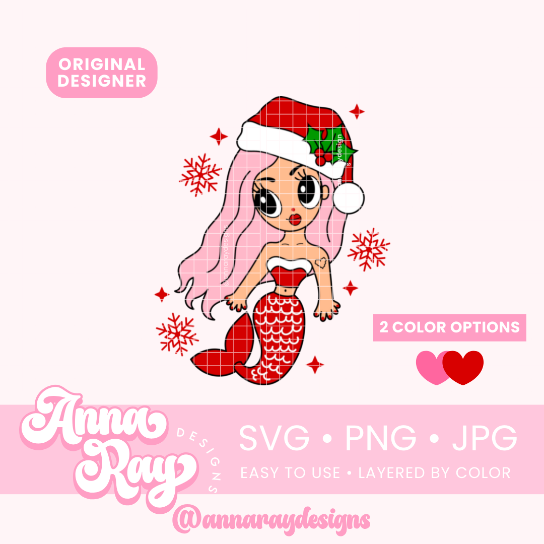 KG Christmas Mermaid SVG PNG JPG