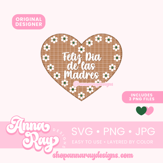 Dia De las Madres Corazon de Barro SVG PNG JPG