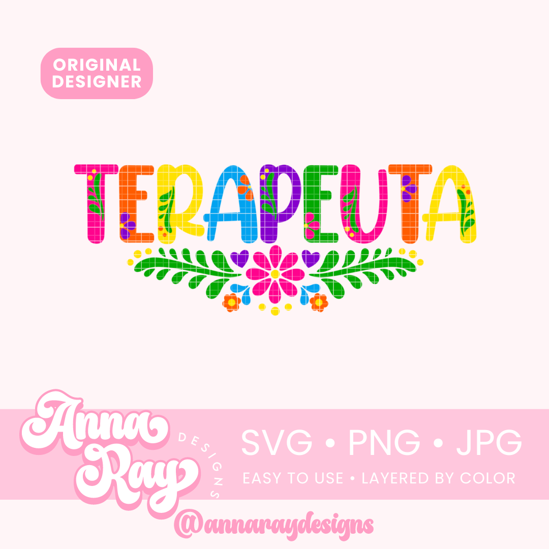 Colorful Floral Terapeuta SVG PNG JPG