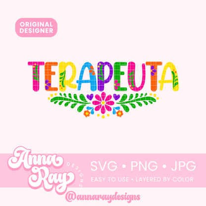 Colorful Floral Terapeuta SVG PNG JPG