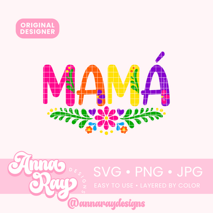 Colorful Floral Mama SVG PNG JPG