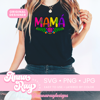 Colorful Floral Mama SVG PNG JPG