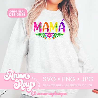 Colorful Floral Mama SVG PNG JPG