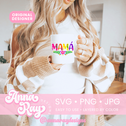 Colorful Floral Mama SVG PNG JPG