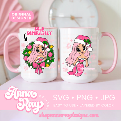 KG Christmas Mermaid SVG PNG JPG