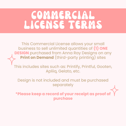 Anna Ray Designs | Print on Demand Extended Commercial License for Single Design