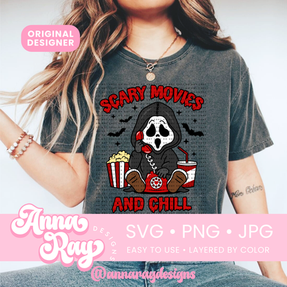 Scary Movies and Chill SVG PNG JPG