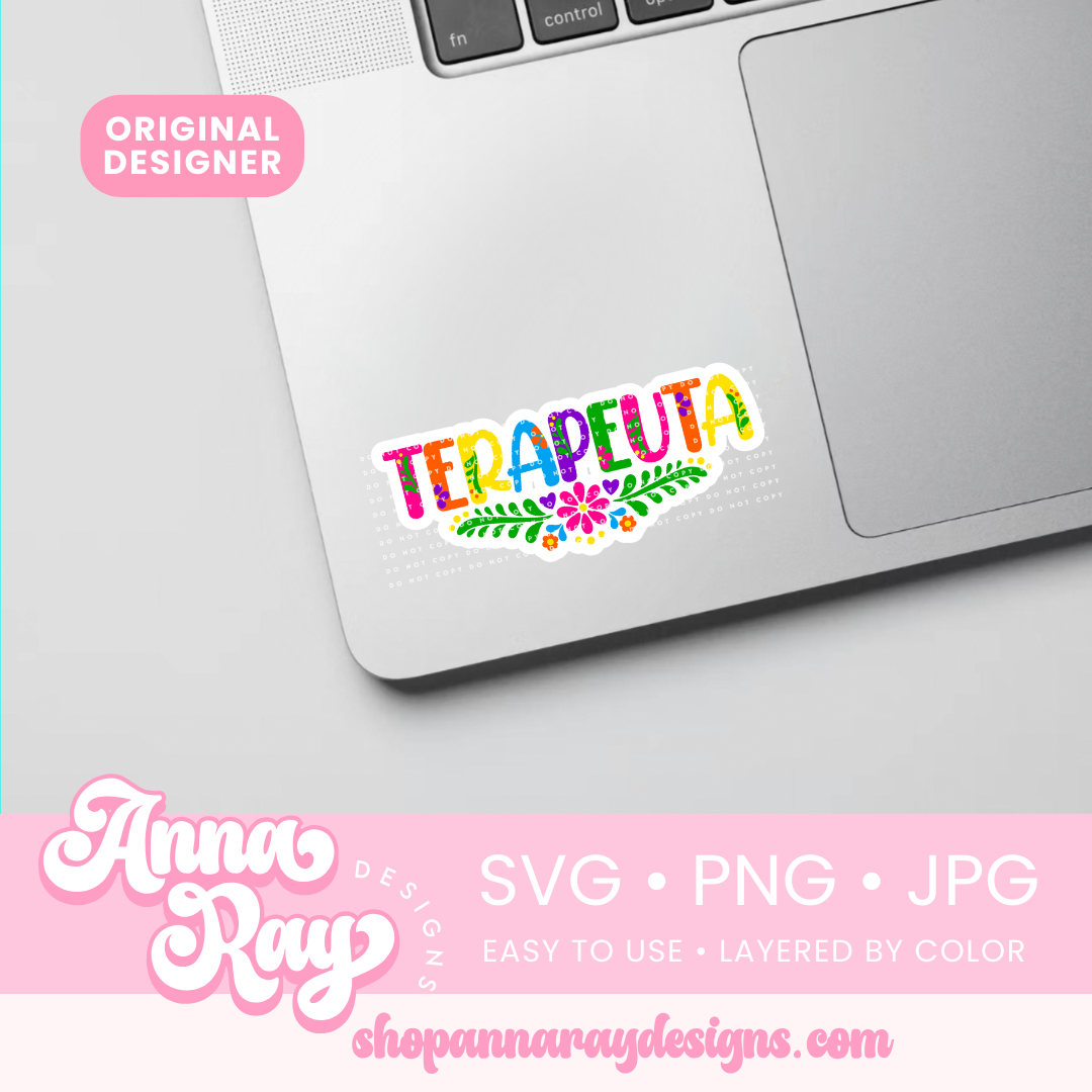Colorful Floral Terapeuta SVG PNG JPG