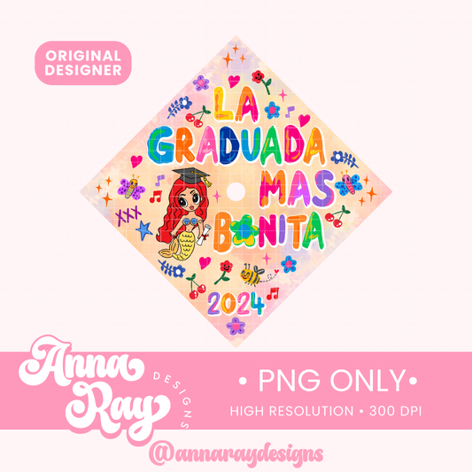 Grad Cap Topper La Graduada Mas Bonita PNG