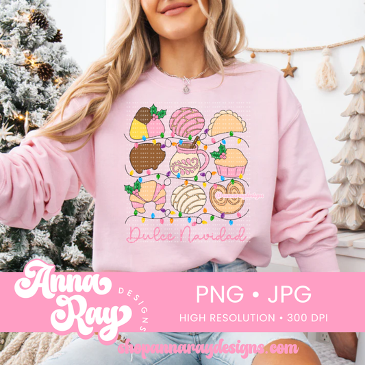 This Dulce Navidad design features our beloved Mexican sweet bread paired with a cozy cup of champurrado in a Talavera inspired mug. It’s the perfect blend of cultura, comfort, and Christmas cheer. Perfect to create festive shirts, mugs, stickers, holiday cards, party favors, or any project that needs a touch of Mexican warmth and nostalgia.