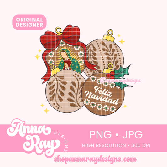 Feliz Navidad Esferas PNG JPG