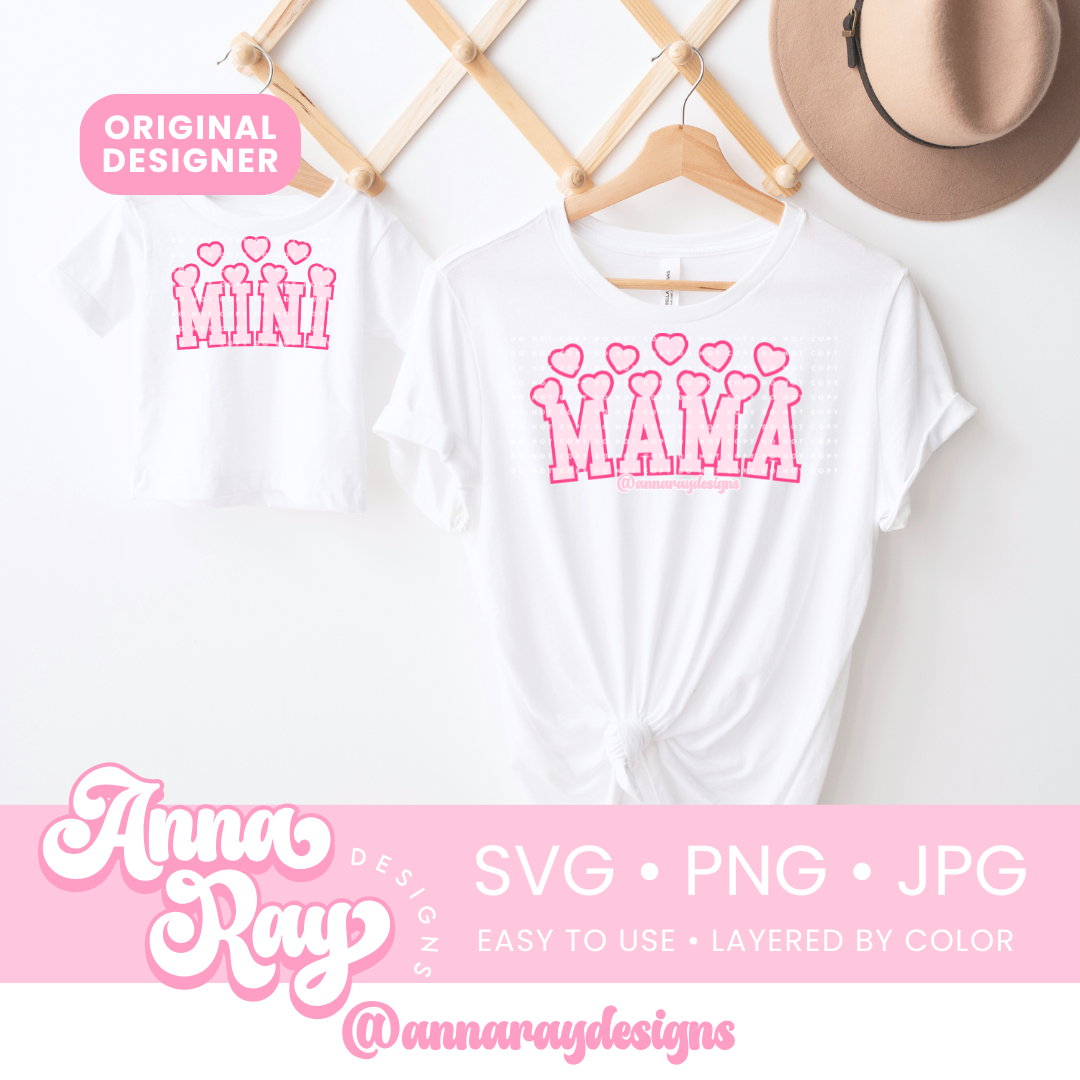 Mama and Mini Hearts SVG PNG JPG