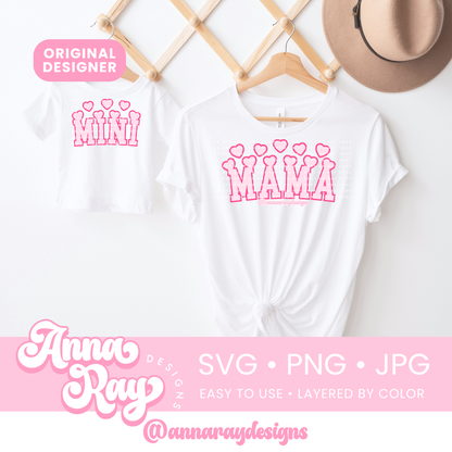 Mama and Mini Hearts SVG PNG JPG